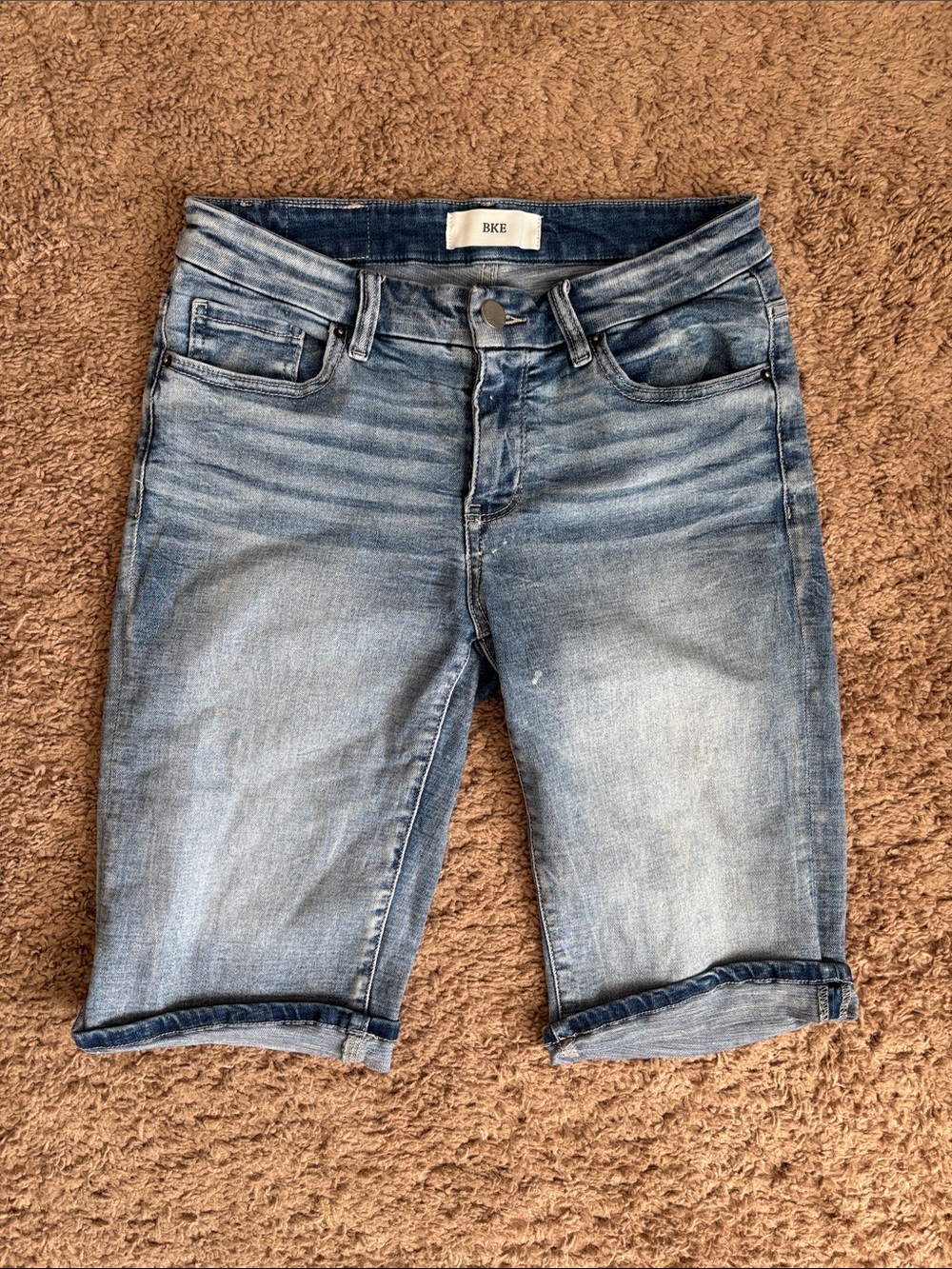 BKE Medium Blue Washed Payton Denim Bermuda Shorts